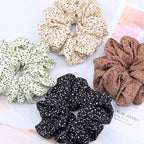 IVARYSS Extra Large Scrunchies for Women's Hair, Premium Satin Soft Jumbo Scrunchy, XL 6 inch Big Elastic Thick Band Hair Accessories, 4 Pack, Dots