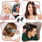 Foldable Hair Brush with Mirror, 2 Pcs Portable Travel Hairbrush Anti-static Mini Hair Brush Pocket Size Compact Massage Comb Hairstyling Tools for Women Girls Home Travel Gym Purse (Pink, Blue)