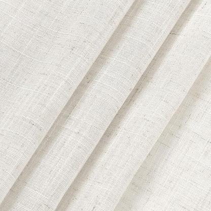 Extra Long Beige White Linen Curtains 126 Inch - Image 8