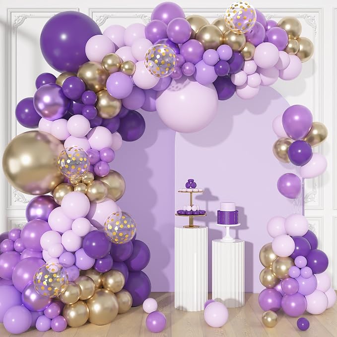 156Pcs Purple Butterfly Balloons Garland Arch Kit Different Size | Dark Purple by OUDDYLIFE