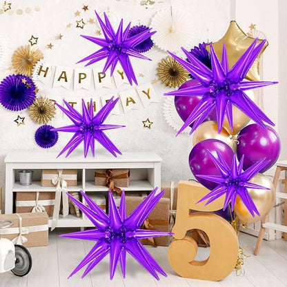 10 Pcs Star Balloons Explosion Balloons Foil Cone Balloon Magic - Image 3