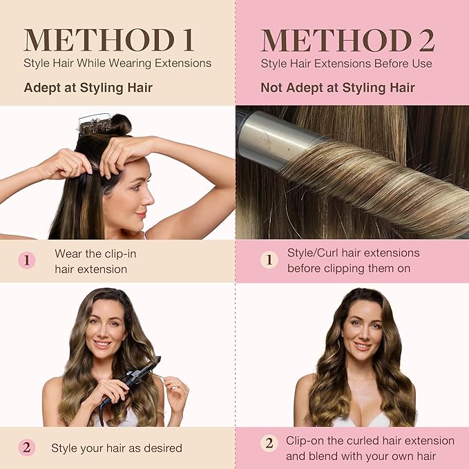 GOO GOO Clip in Hair Extensions Real Human Hair, Remy Human Hair Extensions Clip ins for Women, Natural Human Hair, 20inch 110g 7Pcs, 1B/6/1B Balayage Natural Black to Chestnut Brown