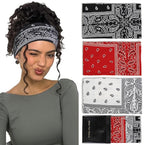 Huachi Bandana Headbands for Women Non Slip, Thick Womens Headbands Boho Elastic Hair Bands for Women's Hair, Stretchy Sweat Headband for Workout Running Working