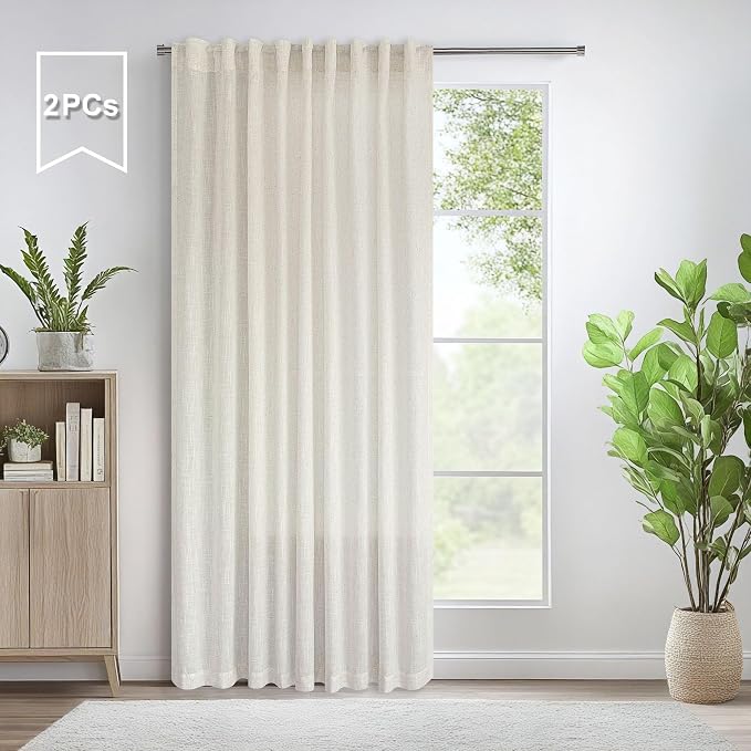 Ivory Cream Colored Curtains 5 FT Wide by 84 Inches Long - Image 2