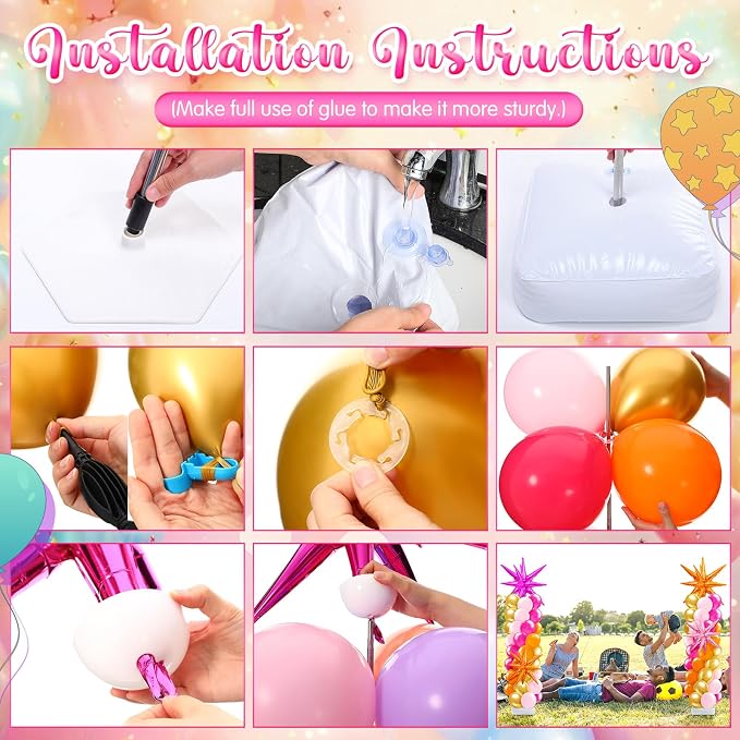 Kasyat Pink and Orange Balloon Arch Kit - Image 4
