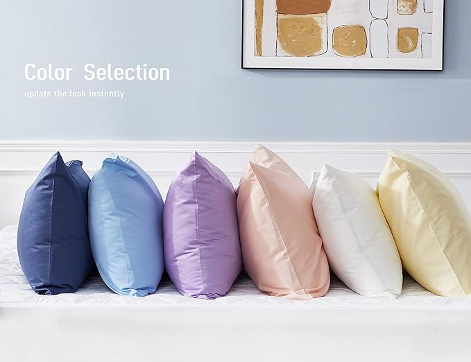 Sunflower Body Pillowcase 100% Cotton Long Pillow Cover/Case Envelope Closure 1 Pack, 21×54 inches Placid Blue, Soft and Breathable