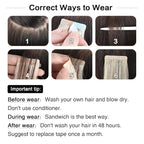 SUYYA Tape in Hair Extensions Human Hair Light Brown 18 inches 50g 20pcs Straight Seamless Skin Weft Tape in Human Hair Extensions(18 inches #8 Light Brown)