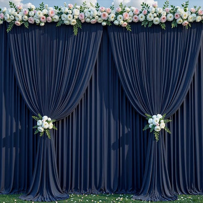 10 Panels Navy Blue Backdrop Curtains - Image 4