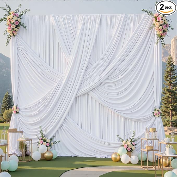 10ft×12ft White Backdrop Curtain by PartyVillage