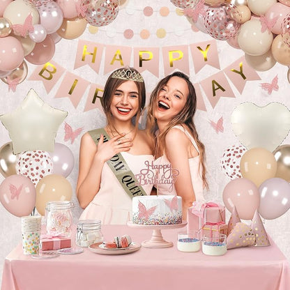 Amandir Boho Dusty Pink Birthday Decorations - Image 5