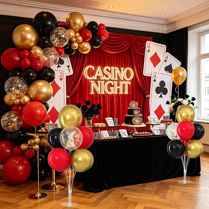 Red Black and Gold Balloons Stand - Image 6