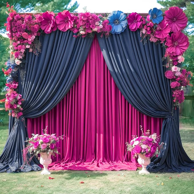 10x12 Navy Blue Backdrop Curtains - Image 2