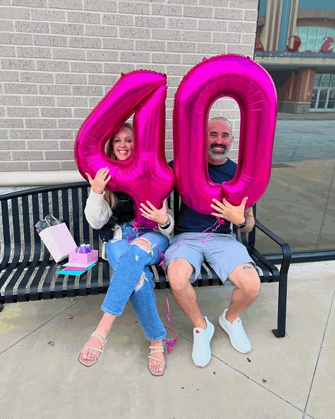 9 Balloon - Hot Pink Birthday Number Balloons, 40 Inch Party Decorations | Hot - Image 3