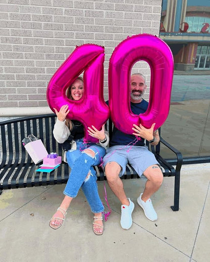 9 Balloon - Hot Pink Birthday Number Balloons, 40 Inch Party Decorations | Hot - Image 3