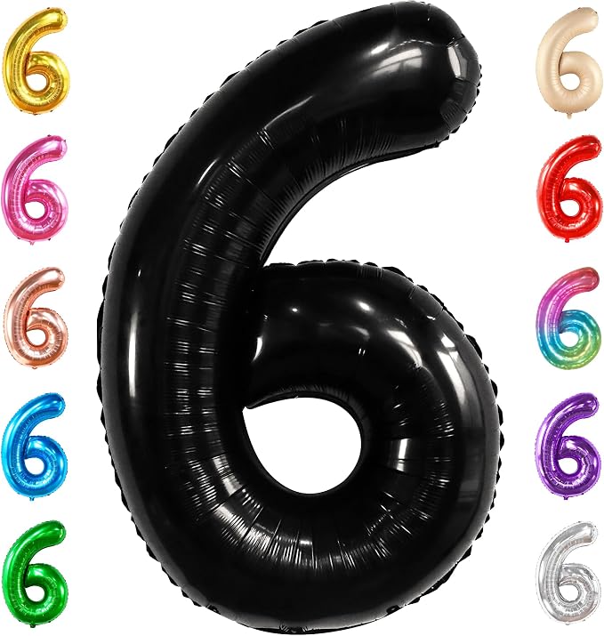 KatchOn, Giant Black Number 6 Balloon by KatchOn