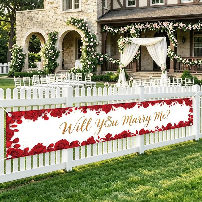 Will You Marry Me Wedding Decor Banner Marriage Proposal Decorations | Reusable by WETDNGQI
