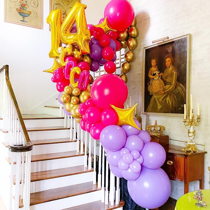 Voircoloria 90pcs Purple Balloons Garland Arch Kit, 18 12 10 5 Inch | - Image 9