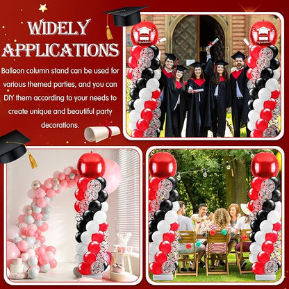 2 Sets Red Black and White Balloon Column Stand Kit, Adjustable Floor Balloon - Image 6