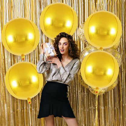Metallic Gold Balloons, 22 Inch Large Sphere Round Balloons - Image 4