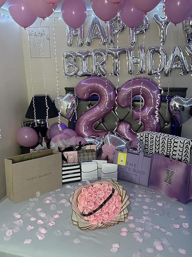 40 Inch Pink Number 4 Balloon Birthday Party Decorations - Image 4