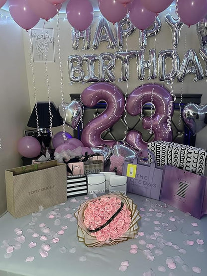 40 Inch Pink Number 4 Balloon Birthday Party Decorations - Image 4