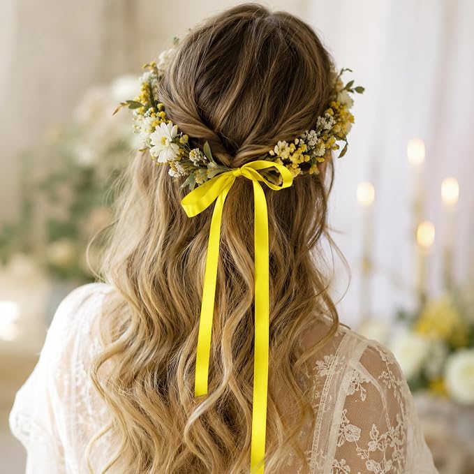 3/8In 30Yards Lemon Yellow Thin Ribbon - Image 9