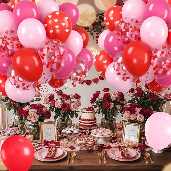 Red and Pink Balloons, Valentine's Day Balloon - Image 5