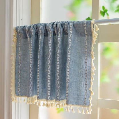 Sutuo Home Boho Farmhouse Curtains Valance 18 Inches Long - Image 4