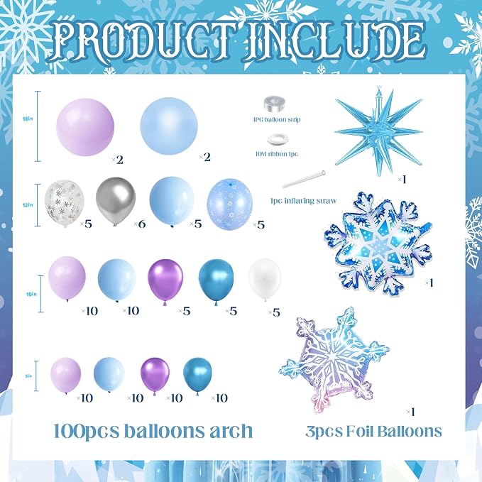 103pcs Winter Wonderland Balloon Garland Arch Kit - Image 2