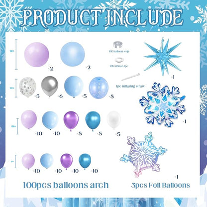 103pcs Winter Wonderland Balloon Garland Arch Kit - Image 2