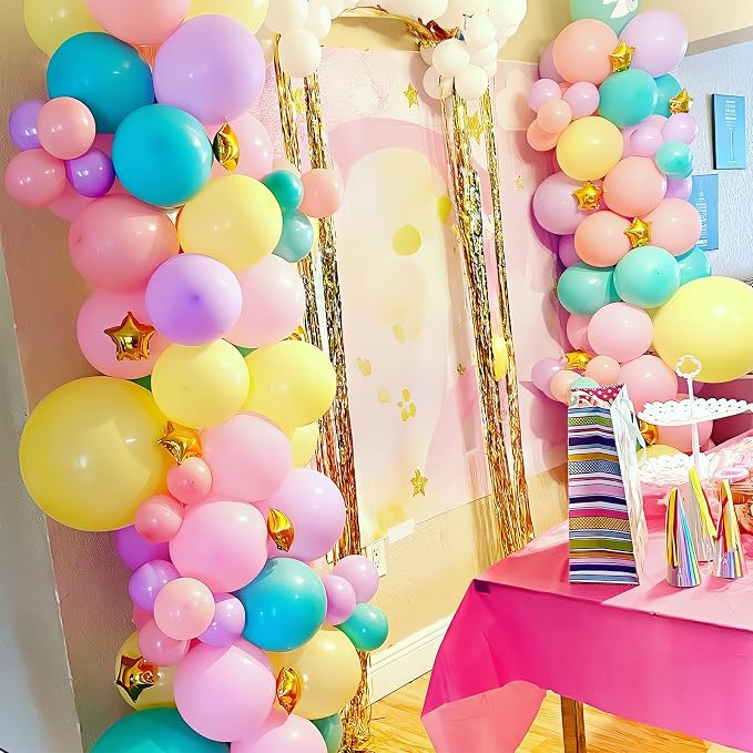 HILAVO Pastel Balloons 60 Pcs Metallic Pink Purple Teal Blue Yellow Multicolor - Image 4