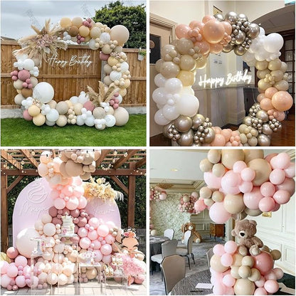HILAVO Blush Pink Balloons 60 Pcs 12 Inch Dusty Pink White Sand Latex Balloon - Image 6