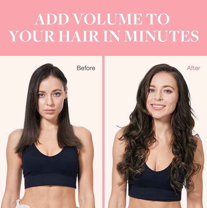 GOO GOO Clip in Hair Extensions Real Human Hair, Remy Human Hair Extensions Clip ins for Women, Natural Human Hair, 12inch 85g 7Pcs, 2A Light Brown