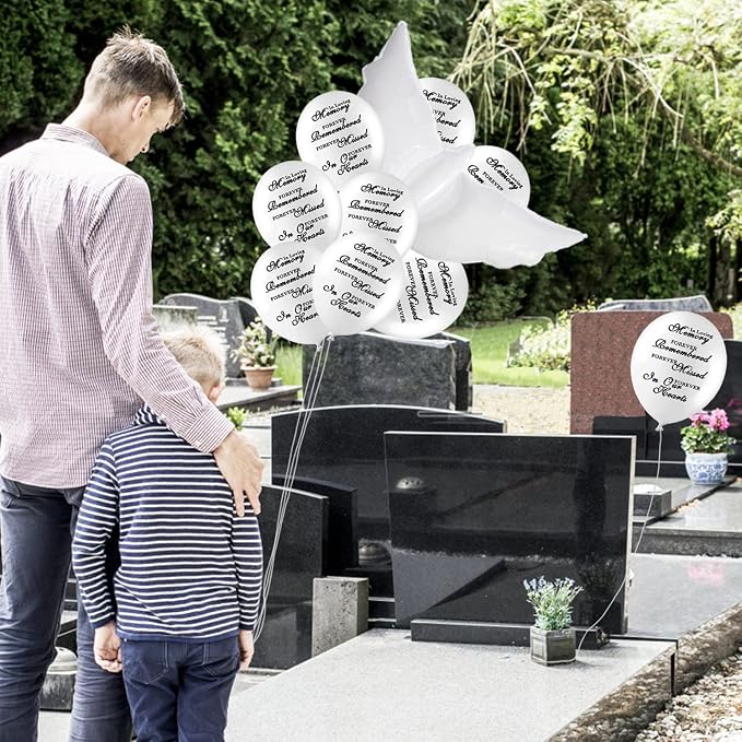 Dove Memorial Balloons to Release in Sky, Biodegradable Funeral Balloons - Image 3
