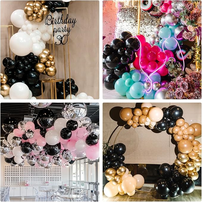 RUBFAC 135pcs Black Balloons Different Sizes 18 12 10 5 Inch - Image 5