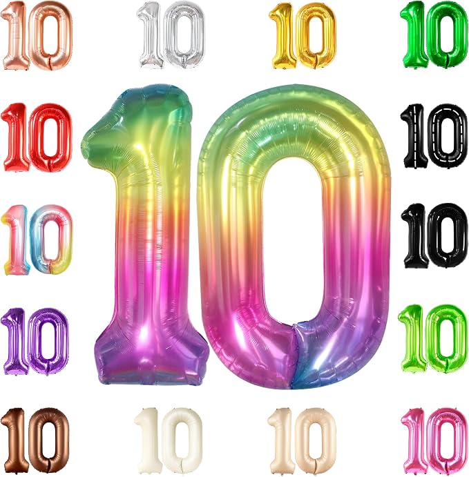 KatchOn Giant Rainbow 10 Balloon Number by KatchOn
