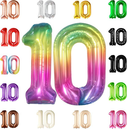 KatchOn Giant Rainbow 10 Balloon Number by KatchOn