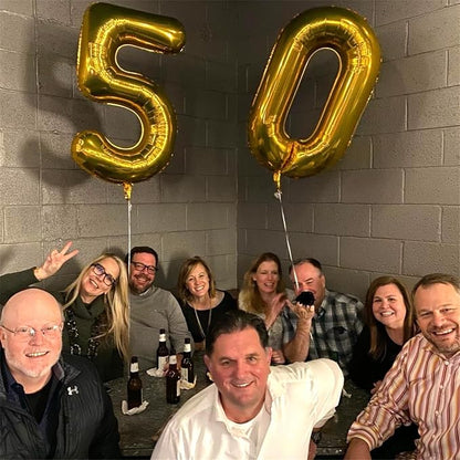 Gold Number 50 Birthday Balloons, 40 Inch Large Mylar Foil Number 5 and 0 - Image 6