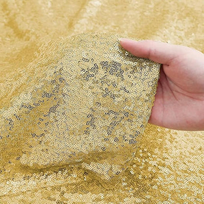 Sugargirl Gold Sequin Backdrop Curtain 8FTx8FT Glitter Gold Background Drapes - Image 8