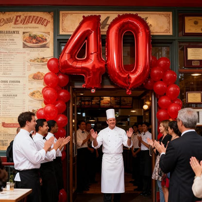 Red Number 40 Balloons 40 Inch Giant Number Red 40 Foil Mylar Balloons - Image 5