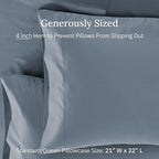 California Design Den Luxuriously Soft Premium 600 Thread Count, 100% Cotton Set of 2 Cases, Crisp Standard Pillow Cases Set of 2 Fits Standard & Queen Pillows (Pastel Blue)