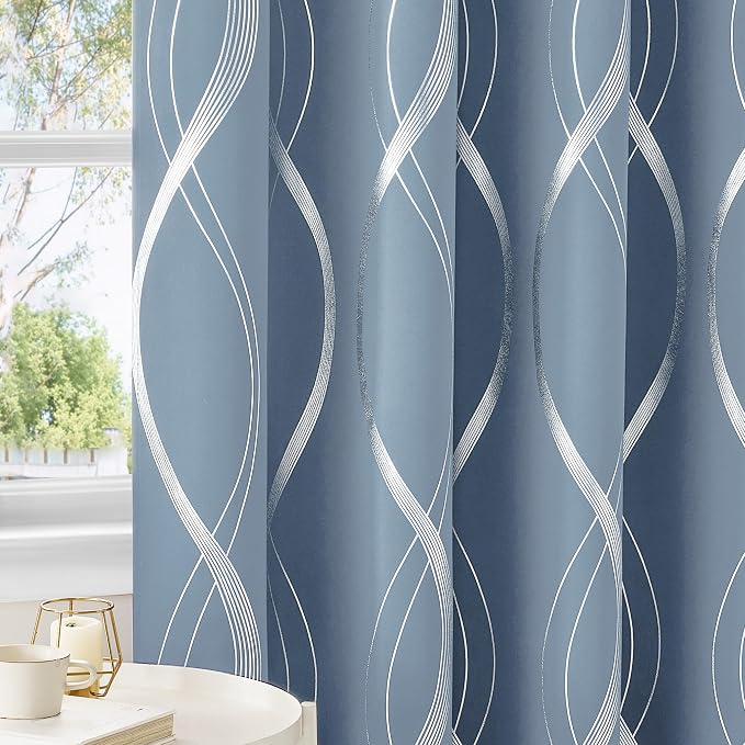 NICETOWN Dusty Blue 63" Length Curtains - Image 4