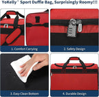 Gym Bag 20 inch Sport Duffle Bag for Men - 40L Weekender Duffel Bag for Travel - Red