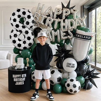 Soccer 8 Balloon Number, 40 Inch Soccer Number 8 Foil Balloon - Image 7