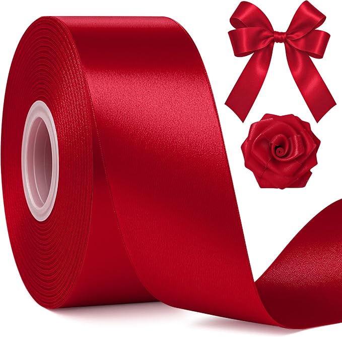 1 1/2In 30Yards Wine Red Ribbon by Fullive