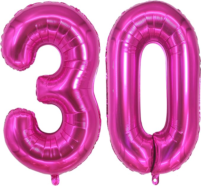 Jonhamwelbor Hot Pink Number 30 Balloon Dark Pink Number 30 Balloon Jumbo Giant by Jonhamwelbor