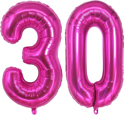 Jonhamwelbor Hot Pink Number 30 Balloon Dark Pink Number 30 Balloon Jumbo Giant by Jonhamwelbor