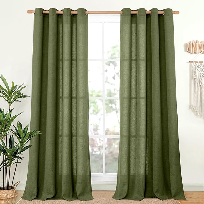 YoungsTex Extro Long Linen Curtains 108 Inch Length by YoungsTex