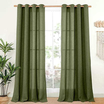 YoungsTex Extro Long Linen Curtains 108 Inch Length by YoungsTex