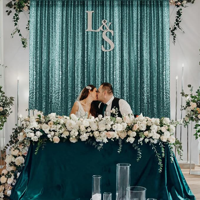 2×8FT-6PCS Hunter Sequin Backdrop Curtains Panels, Photography Backdrop Glitter - Image 2